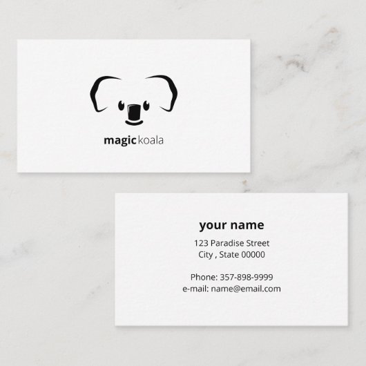 Koala Magic Modern Cute Animal Visitekaartje (Voorkant / Achterkant)