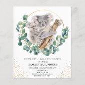 Koala mama en baby Waterverf baby shower (Voorkant)