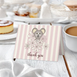 Koala Meisje Verjaardag / Baby Shower Bedankkaartj Bedankkaart