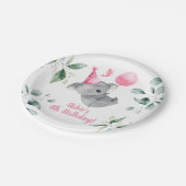 Koala meisje verjaardag papieren bordje (Gekanteld)