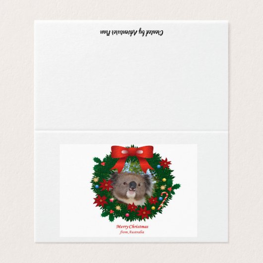 Koala Merry Christmas uit Australië Kaart (Buitenkant ongevouwen)