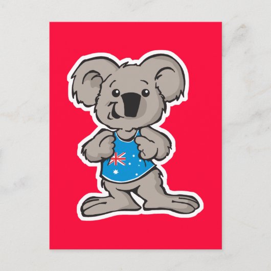 koala met Australië shirt Briefkaart (Voorkant)