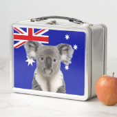 Koala met Australische vlag Achtergrond (In situ)