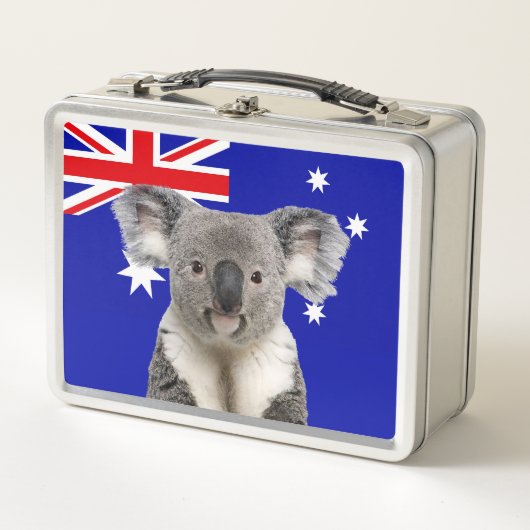 Koala met Australische vlag Achtergrond (Voorkant)