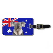 Koala met Australische vlag Achtergrond