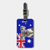 Koala met Australische vlag Achtergrond Bagagelabel (Voorkant verticaal)