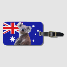 Koala met Australische vlag Achtergrond