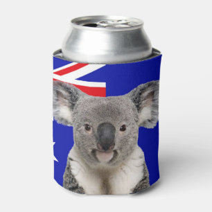 Koala met Australische vlag Achtergrond Blikjeskoeler