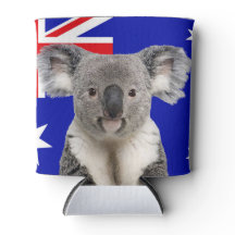 Koala met Australische vlag Achtergrond