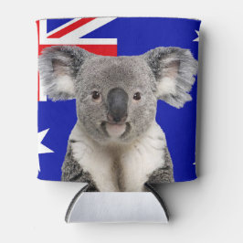 Koala met Australische vlag Achtergrond Blikjeskoeler