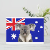 Koala met Australische vlag Achtergrond Hoesje-Mat Kaart (Staand voorkant)