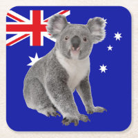 Koala met Australische vlag Achtergrond