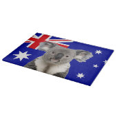 Koala met Australische vlag op achtergrond Snijplank (Hoek)