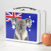 Koala met Australische vlag op de achtergrond (In situ)