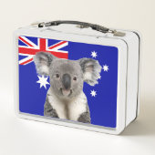 Koala met Australische vlag op de achtergrond (Achterkant)