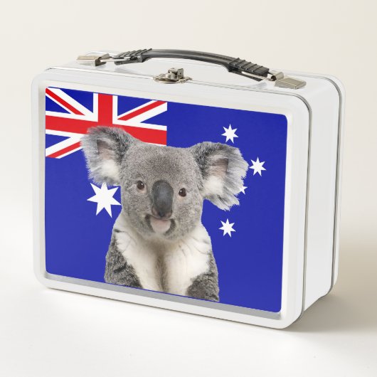 Koala met Australische vlag op de achtergrond (Voorkant)