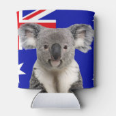 Koala met Australische vlag op de achtergrond Blikjeskoeler (Achterkant)
