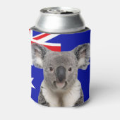 Koala met Australische vlag op de achtergrond Blikjeskoeler (Blikje Achterkant)