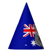 Koala met Australische vlag op de achtergrond Feesthoedjes (Links)