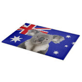 Koala met Australische vlag op de achtergrond Snijplank (Hoek)