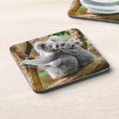 Koala met Baby in een boom in Australië Bier Onderzetter (Linkerzijde)