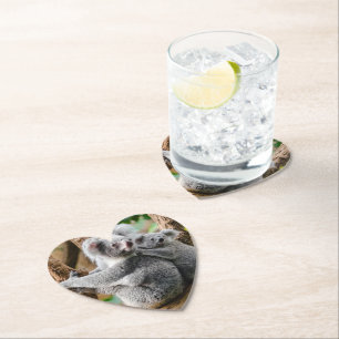 Koala met Baby in een boom in Australië Kartonnen Onderzetters