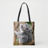 Koala met Baby in een boom in Australië Tote Bag (Voorkant)