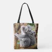 Koala met Baby in een boom in Australië Tote Bag (Achterkant)