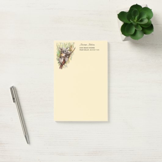Koala met baby waterverf schilderij post-it® notes (Kantoor)