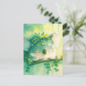 Koala met bladkroon in door de zon verlichte bos briefkaart (Staand voorkant)