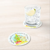 Koala met boom & Star Australian Kerstparty Ronde Kartonnen Onderzetter (Insitu)