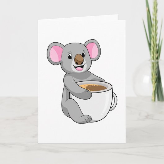 Koala met Coffee Cup Kaart (Voorkant)