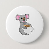 Koala met Coffee Cup Ronde Button 7,6 Cm (Voorkant)