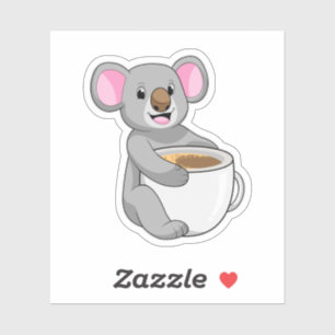 Koala met Coffee Cup Sticker
