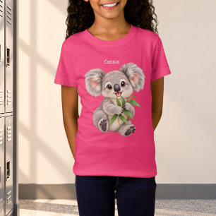 Koala met eucalyptusbladeren gepersonaliseerd t-shirt