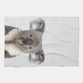Koala met grijze Linen achtergrond Theedoek (Horizontaal)
