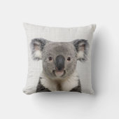 Koala met grijze linnen achtergrond   kussen (Voorkant)