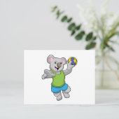 Koala met Handbal Sporten Briefkaart (Staand voorkant)