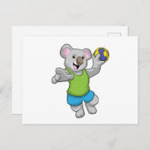 Koala met Handbal Sporten Briefkaart (Voorkant / Achterkant)