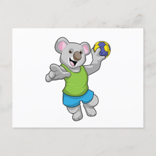 Koala met Handball Sports Briefkaart