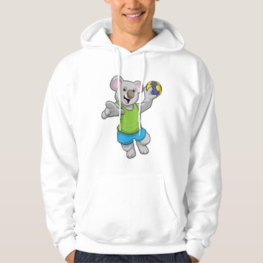 Koala met Handball Sports Hoodie (Voorkant)
