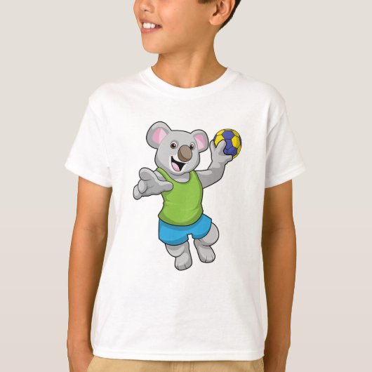 Koala met Handball Sports T-shirt (Voorkant)