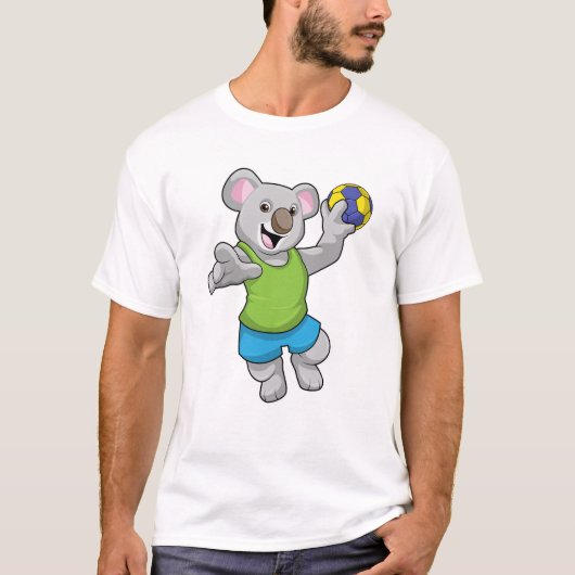 Koala met Handball Sports T-shirt (Voorkant)