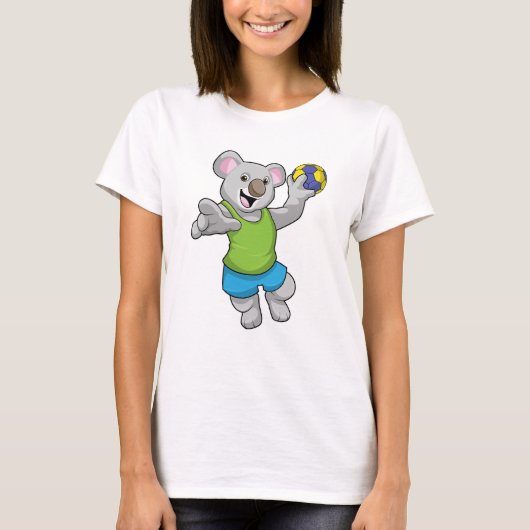 Koala met Handball Sports T-shirt (Voorkant)
