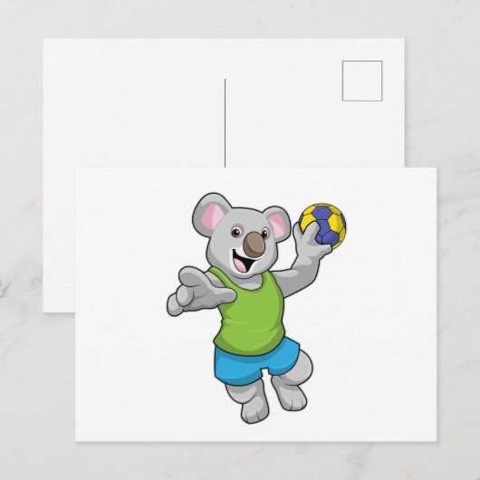 Koala met handbalsporten briefkaart (Voorkant / Achterkant)