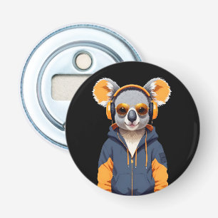 Koala met hoodie Grappig Cool Dier karakter Button Flesopener