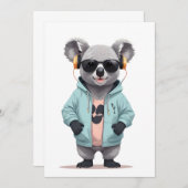 Koala met hoodie Grappig Cool Dier karakter Kaart (Voorkant / Achterkant)