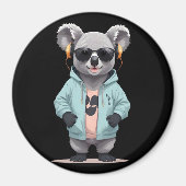 Koala met hoodie Grappig Cool Dier karakter Magneet (Voorkant)