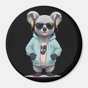 Koala met hoodie Grappig Cool Dier karakter Magneet