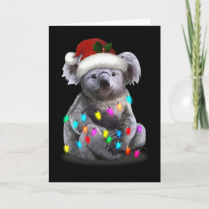 Koala met kerstlampjes als seizoen kaart